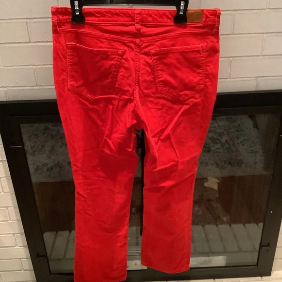 #212 Lands End Red Corduroy Straight Leg Pants Size 12 - Picture 3 of 4